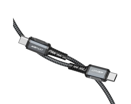 Кабель ACEFAST C1-03 Type-C to Type-C 3A, 1.2m, nylon, aluminum connectors, Black (6974316280521)