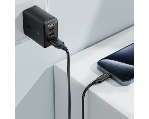 Кабель ACEFAST C16-02 TPU charging data cable USB-A to L Black (6974316286202)