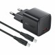 Мережевий зарядний пристрій з кабелем ACEFAST A117 PD20W mini GaN fast charger set(P16),black  Black (6974316286509)
