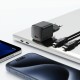 Мережевий зарядний пристрій з кабелем ACEFAST A117 PD20W mini GaN fast charger set(P16),black  Black (6974316286509)
