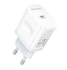 Мережевий зарядний пристрій BOROFONE BA99A Breeze single port PD20W charger White (6941991121357)