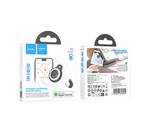 Трекер HOCO E91 Tiger intelligent positioning anti-lost device White (6942007618915)