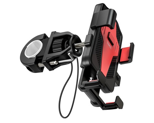 Велотримач для телефона HOCO CA73 Flying one-touch bicycle and motorcycle universal holder Black＆Red (6931474731753)