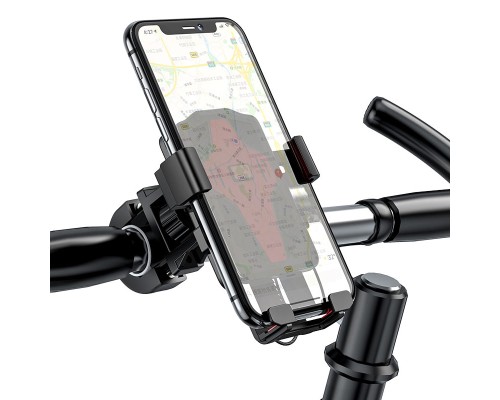 Велотримач для телефона HOCO CA73 Flying one-touch bicycle and motorcycle universal holder Black＆Red (6931474731753)
