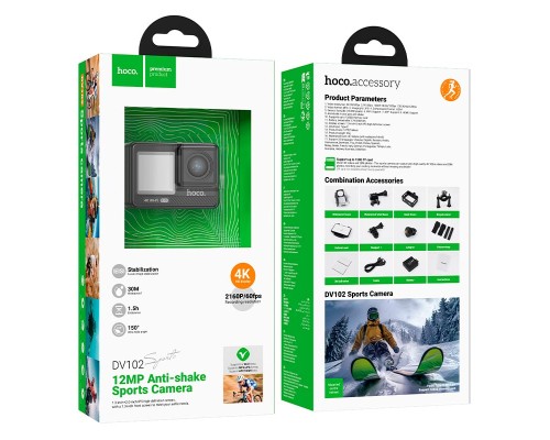 Екшн-камера HOCO DV102 4K anti-shake sports camera Black (6942007633352)