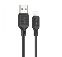 Кабель HOCO X90 Cool silicone charging data cable for iP Black (6931474788405)