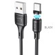 Кабель HOCO X52 USB to Type-C 3A, 1m, PVC, PVC connectors, magnetic, Black (6931474735546)