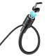 Кабель HOCO X52 USB to Type-C 3A, 1m, PVC, PVC connectors, magnetic, Black (6931474735546)