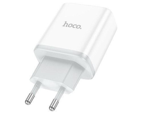 Мережевий зарядний пристрій HOCO C105A Stage dual port PD20W+QC3.0 charger White (6931474782946)