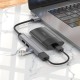 USB-хаб HOCO HB26 4 in 1 adapter(USB to USB3.0+USB2.0*3) Metal Gray (6931474765468)