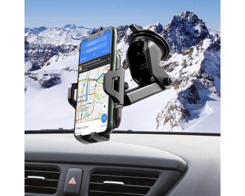 Автотримач для телефона HOCO CA76 Touareg one-touch center console car holder Black (6931474742568)