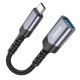 Кабель-перехідник HOCO UA24 Type-C male to USB female 3.0 converter Metal Gray (6942007608848)