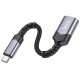 Кабель-перехідник HOCO UA24 Type-C male to USB female 3.0 converter Metal Gray (6942007608848)
