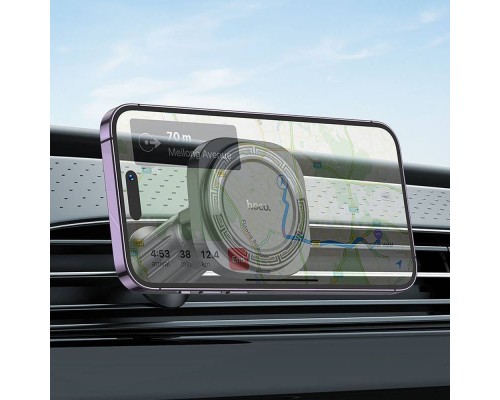 Автотримач для телефона HOCO H28 Rainbow ring magnetic car holder(air outlet) Black (6942007611459)