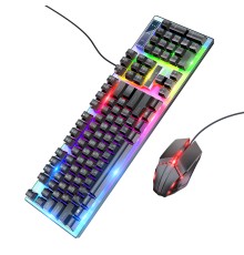 Миша + клавіатура HOCO GM18 Luminous gaming keyboard and mouse set Black (6931474783684)