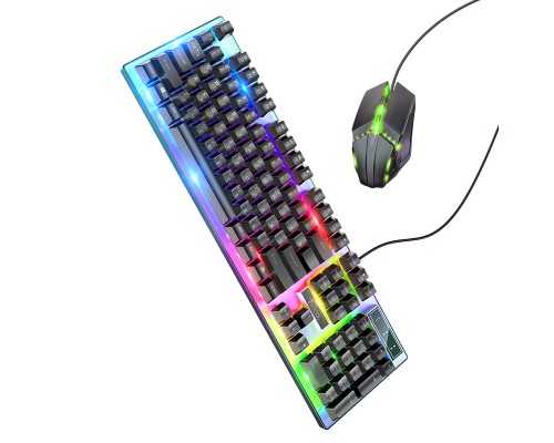 Миша + клавіатура HOCO GM18 Luminous gaming keyboard and mouse set Black (6931474783684)