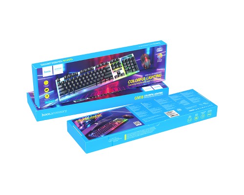 Миша + клавіатура HOCO GM18 Luminous gaming keyboard and mouse set Black (6931474783684)