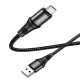 Кабель HOCO X50 USB to Micro 2.4A, 1m, nylon, aluminum connectors, Black (6931474734211)