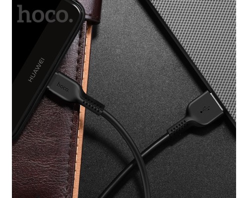 Кабель HOCO X20 USB to Type-C 3A, 2m, PVC, TPE connectors, Black (6957531068907)