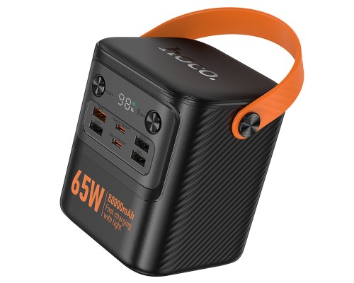 Зовнішній акумулятор HOCO J152 Pro Tough PD65W+light power bank (80000mAh) Black (6942007652100)