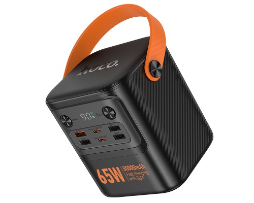 Зовнішній акумулятор HOCO J152 Pro Tough PD65W+light power bank (80000mAh) Black (6942007652100)