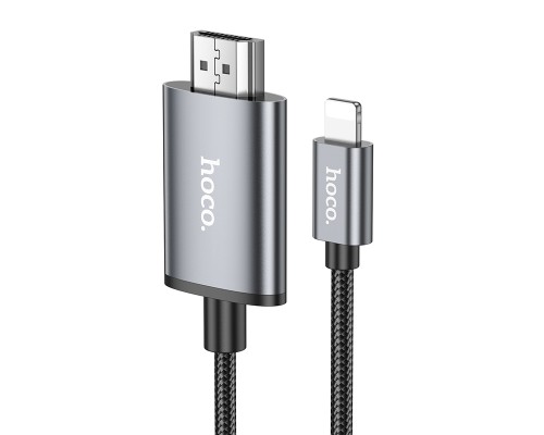 Перехідник HOCO UA27 HD on-screen cable iP to HDTV Metal Gray (6942007619011)