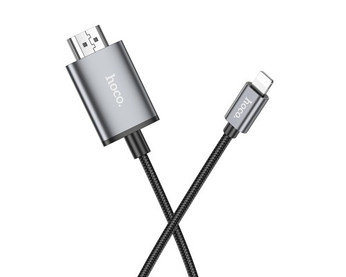 Перехідник HOCO UA27 HD on-screen cable iP to HDTV Metal Gray (6942007619011)