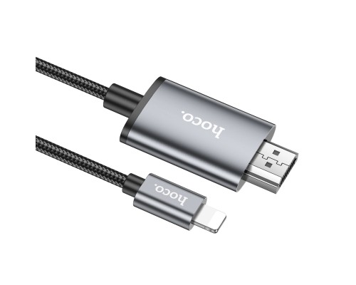 Перехідник HOCO UA27 HD on-screen cable iP to HDTV Metal Gray (6942007619011)