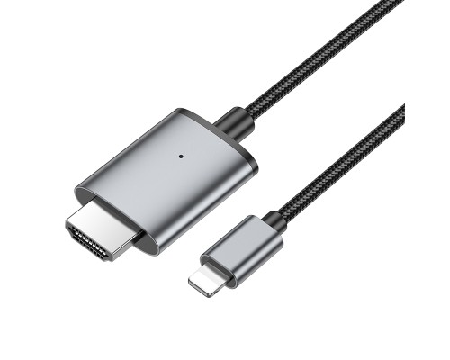 Перехідник HOCO UA27 HD on-screen cable iP to HDTV Metal Gray (6942007619011)