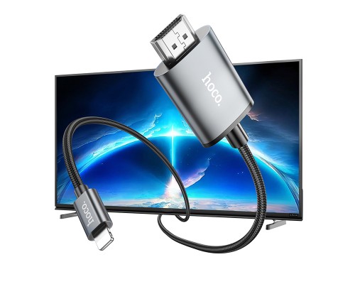 Перехідник HOCO UA27 HD on-screen cable iP to HDTV Metal Gray (6942007619011)