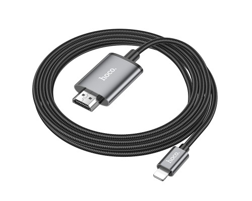 Перехідник HOCO UA27 HD on-screen cable iP to HDTV Metal Gray (6942007619011)