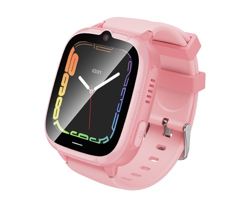 Дитячий смарт-годинник HOCO Y106 4G 46mm. 730 mAh children phone watch Pink (6942007658713)