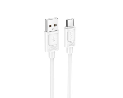 Кабель HOCO X122 Benefit silicone charging data cable Type-C White (6942007662239)