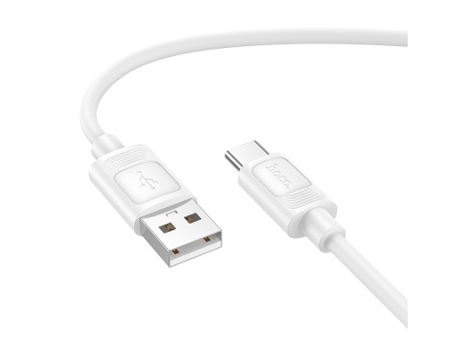 Кабель HOCO X122 Benefit silicone charging data cable Type-C White (6942007662239)
