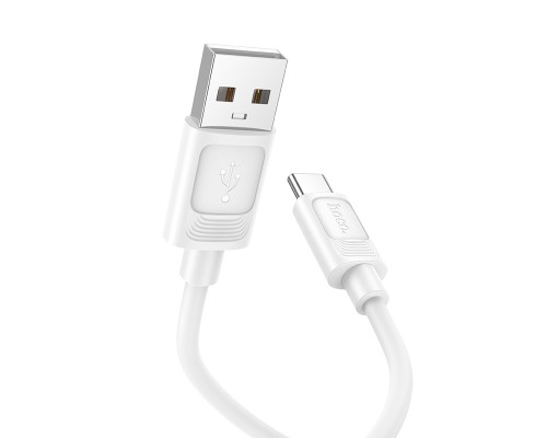Кабель HOCO X122 Benefit silicone charging data cable Type-C White (6942007662239)