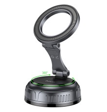 Автотримач для телефона HOCO H92 High vacuum suction cup magnetic holder(universal) Black Metal Gray (6942007663861)