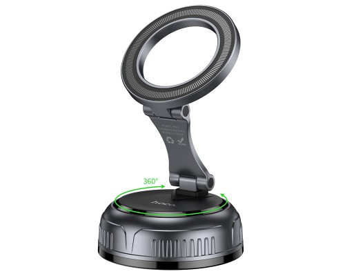 Автотримач для телефона HOCO H92 High vacuum suction cup magnetic holder(universal) Black Metal Gray (6942007663861)
