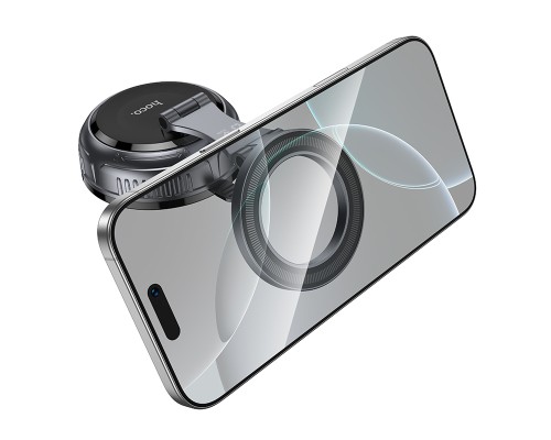 Автотримач для телефона HOCO H92 High vacuum suction cup magnetic holder(universal) Black Metal Gray (6942007663861)