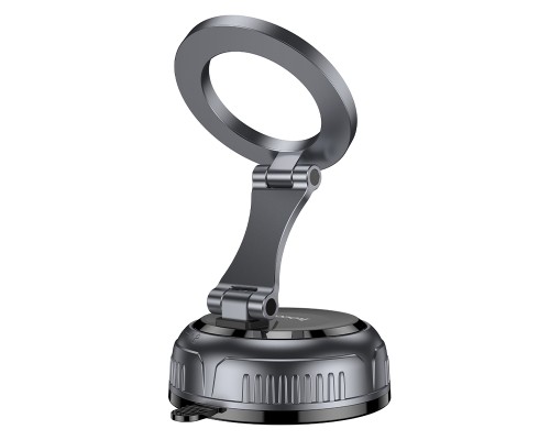 Автотримач для телефона HOCO H92 High vacuum suction cup magnetic holder(universal) Black Metal Gray (6942007663861)