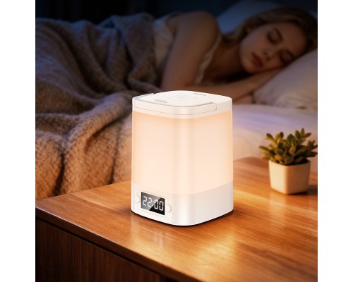 Світильник HOCO HX15 1.5W. 1200 mAh. Smart clock night light White (6942007671842)