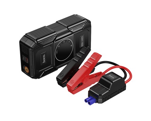 Автомобільний пуско-зарядний пристрій з насосом HOCO QS6 Clever Intelligent air pump+emergency start-up power bank(8000mAh) Black (6942007673013)
