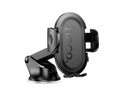 Автотримач для телефона HOCO H54 Brusco ultra-thin push-type car holder(center console) Black (6942007630559)