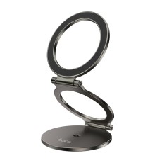 Автотримач для телефона HOCO H102 Whale magnetic ring holder(multi-scene) Metal Grey (6942007674478)