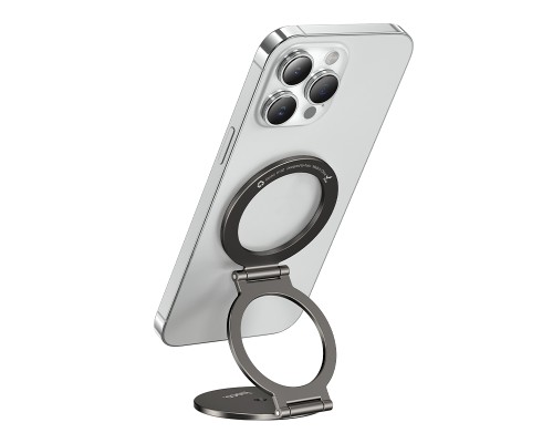 Автотримач для телефона HOCO H102 Whale magnetic ring holder(multi-scene) Metal Grey (6942007674478)