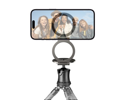 Автотримач для телефона HOCO H102 Whale magnetic ring holder(multi-scene) Metal Grey (6942007674478)