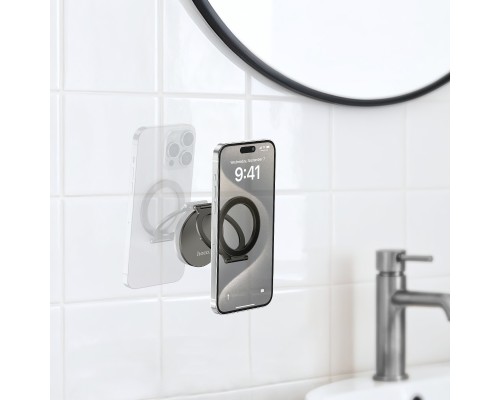 Автотримач для телефона HOCO H102 Whale magnetic ring holder(multi-scene) Metal Grey (6942007674478)
