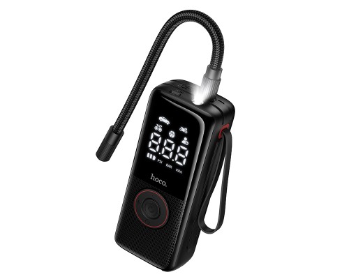 Автомобільний насос HOCO ZP18 Enlighten portable smart air pump Black (6942007673303)