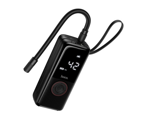 Автомобільний насос HOCO ZP18 Enlighten portable smart air pump Black (6942007673303)