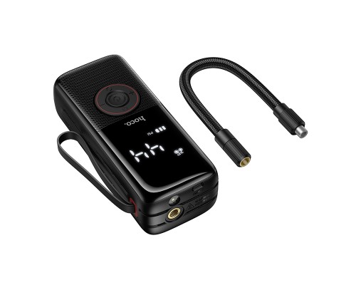 Автомобільний насос HOCO ZP18 Enlighten portable smart air pump Black (6942007673303)