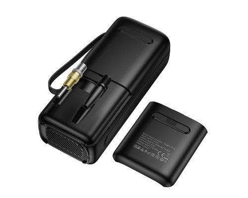Автомобільний насос HOCO ZP18 Enlighten portable smart air pump Black (6942007673303)